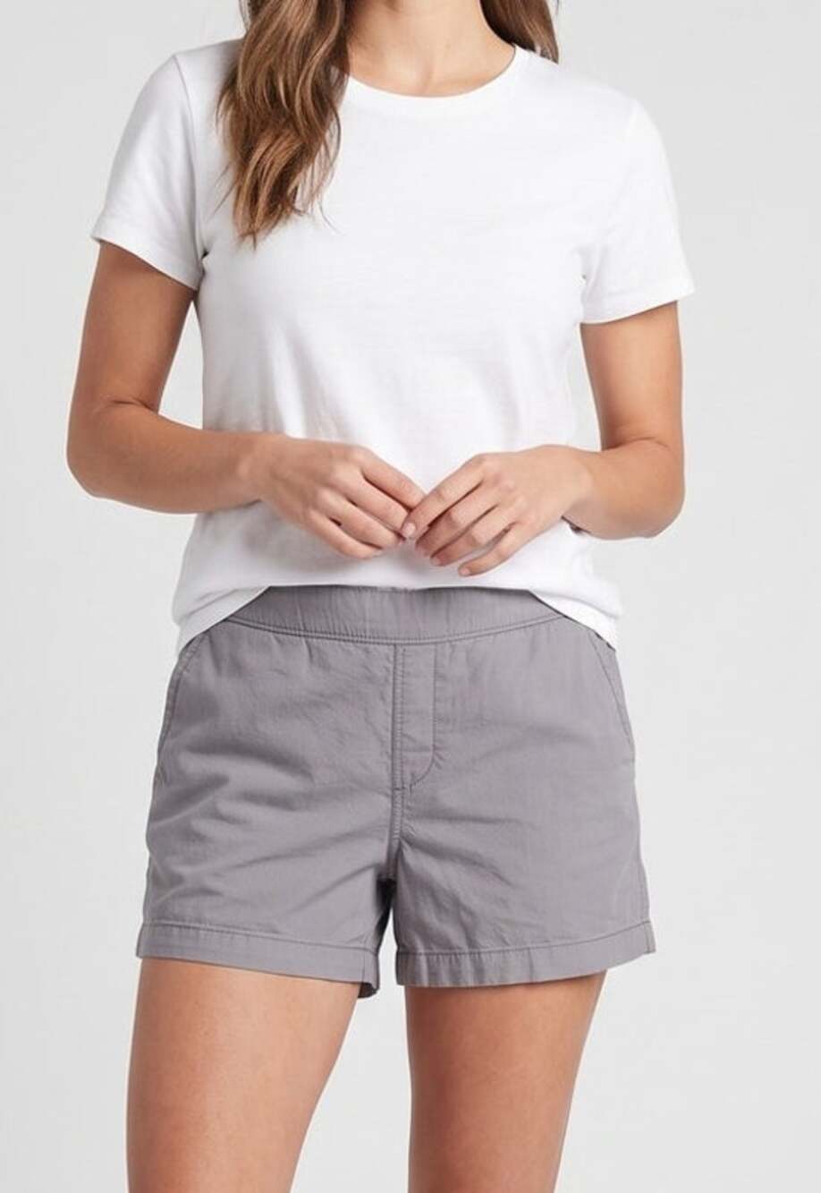 Old Navy Womens Medium Gray Linen Rayon Blend Shorts with Pockets